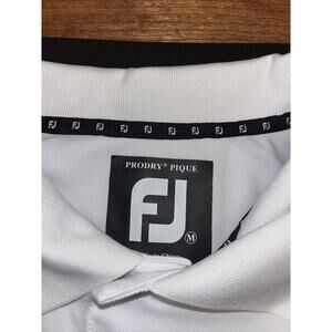 FootJoy Men's Short Sleeve Polo Shirt M Black White Havana Country Club Pro Dry
